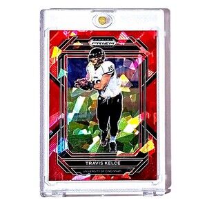 Travis Kelce Panini Prizm Draft Pick Red Cracked Ice #95 Bearcats 2023 NM